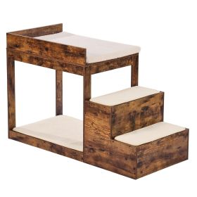 Pet Bunk Bed with Stairs Dog/Cat Window Perch Sleeper Couch Medium Size