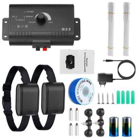 1Set Electric Dog Fence System Pet Tone Shock Boundary Containment Water Resistant Collar Receiver For Small Medium Large Dog (Option: System)