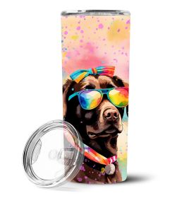 Chocolate Labrador Hippie Dawg Stainless Steel Skinny Tumbler Vacuum Double Walled Reusable Insulated Tumbler Travel Cup for Coffee Cocktails Gift wit (Default: Default)